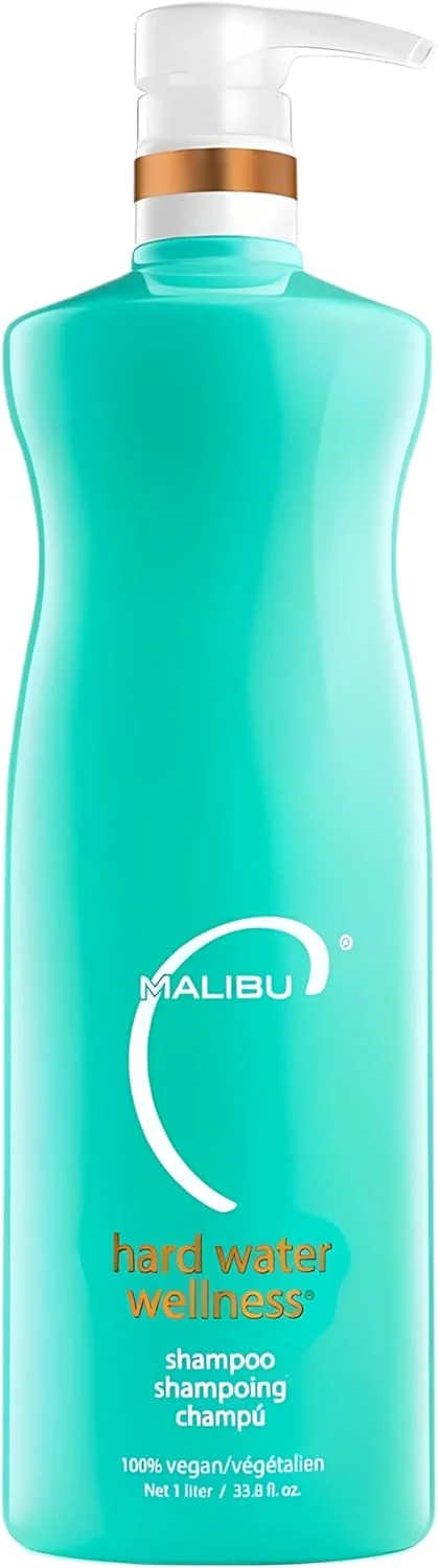 شامپو آبرسان موهای رنگ شده Malibu C، محافظت از مو در برابر عناصر آب سخت و از بین بردن تجمع مواد، شامپو بدون سولفات برای شادابی مو، ۱۰۰۰ میلی لیتر