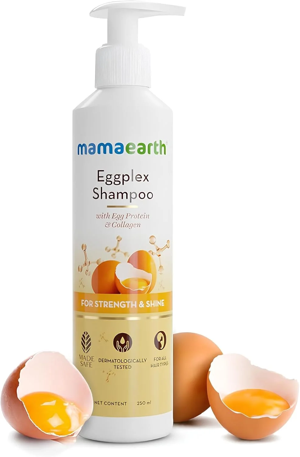 شامپو اگپلکس ماماارت، برای موهای قوی، با پروتئین تخم مرغ و کلاژن، برای استحکام و درخشندگی - 250 میلی لیتر