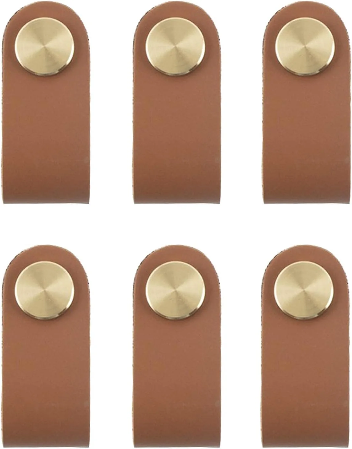 دستگیره چرمی AUFUYAOLIN، 6 عدد، دست ساز، دستگیره کشو کابینت چرمی، دستگیره مدرن درب کابینت چرمی با پیچ برنجی، دستگیره درب کابینت، سخت افزار تزئینی