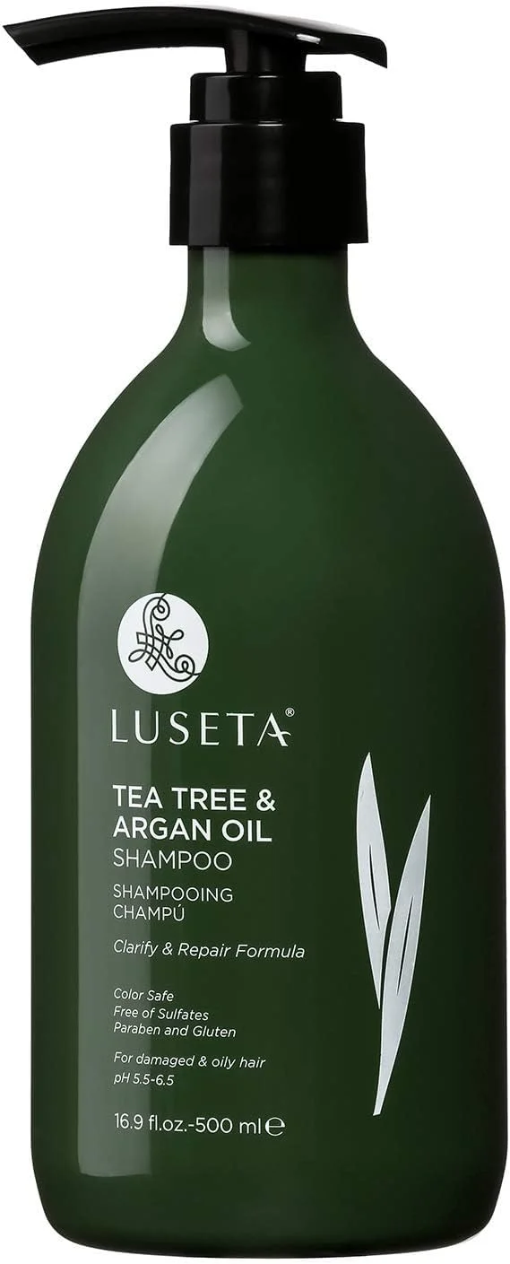 شامپو روغن درخت چای لوساتا - درمان طبیعی ضد شوره برای موهای خشک و آسیب دیده، بدون سولفات و ایمن برای موهای رنگ شده 500 میلی لیتر