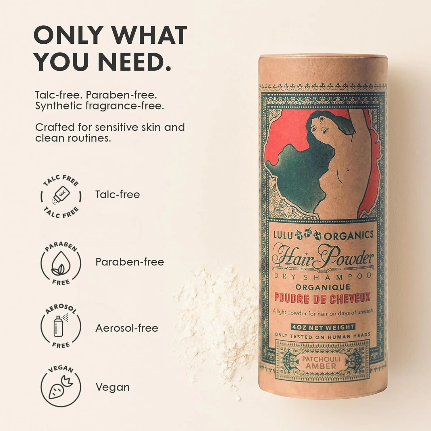 پودر مو لولو ارگانیکس - شامپو خشک طبیعی، شامپو بدون تالک برای موهای چرب، پچولی و کهربا، 113 گرم پودر مو لولو ارگانیکس - شامپو خشک طبیعی، شامپو بدون تالک برای موهای چرب، پچولی و کهربا، 113 گرم