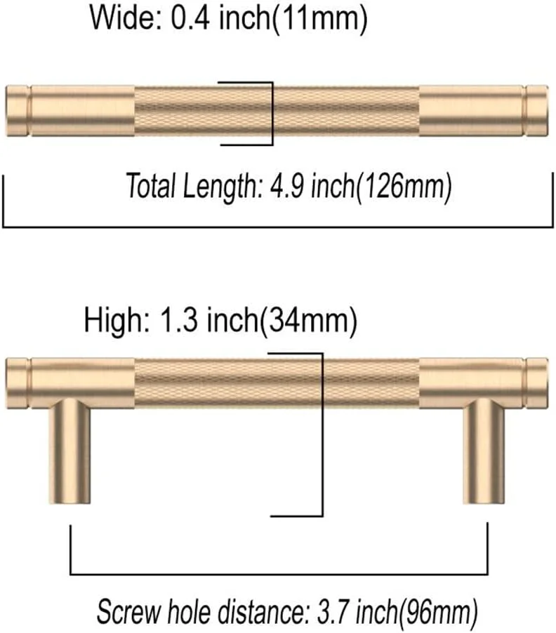 آسیدراما - دستگیره کابینت طلایی آجدار، طول 96 میلیمتر - بستهی 10 عددی، مناسب برای کشو و کابینت آشپزخانه آسیدراما - دستگیره کابینت طلایی آجدار، طول 96 میلیمتر - بستهی 10 عددی، مناسب برای کشو و کابینت آشپزخانه