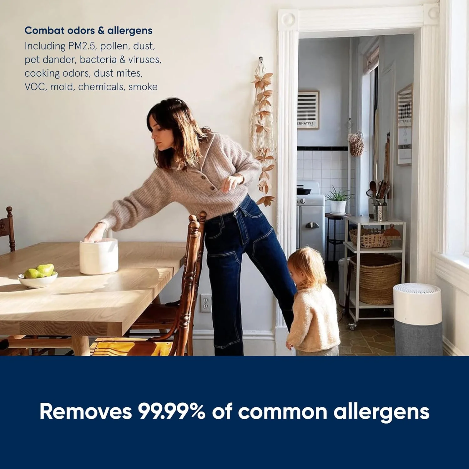 دستگاه تصفیه هوا بیورایر مدل Blue Pure 3410 Auto HEPA Silent مناسب برای فضای تا 86 متر مربع، خاکستری