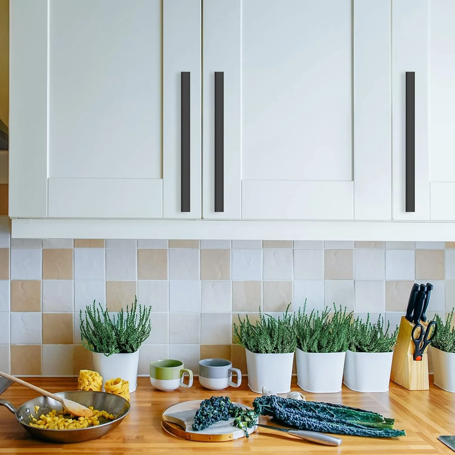 دستگیره کابینت آشپزخانه آسیدراما مدل 4504 بسته 10 عددی، 254 میلی‌متری، مشکی مات، دستگیره کشو، دستگیره کمد