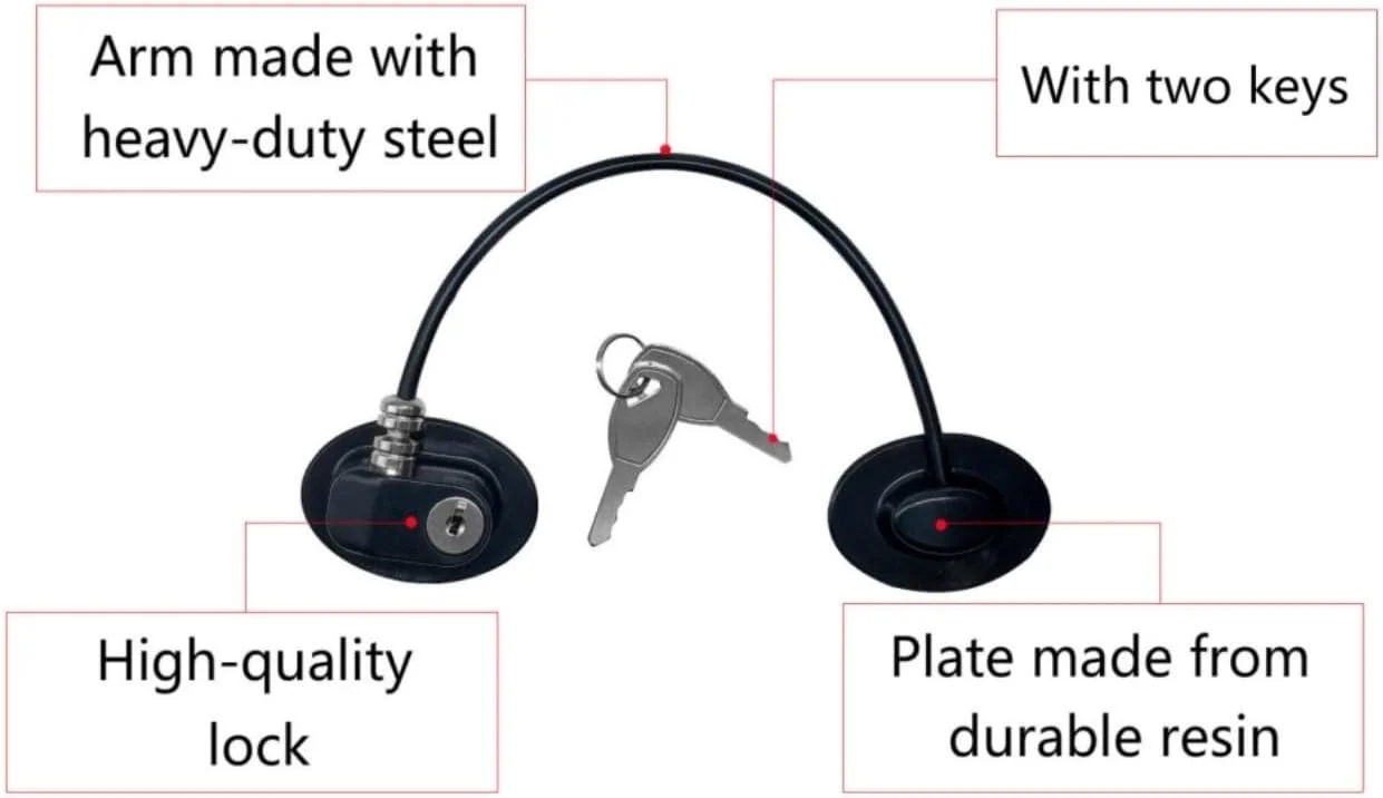 قفل درب یخچال REZIPO، بسته 2 عددی، به همراه 4 کلید، قفل کشوی فایل، قفل درب فریزر و قفل ایمنی کابینت کودک، مشکی