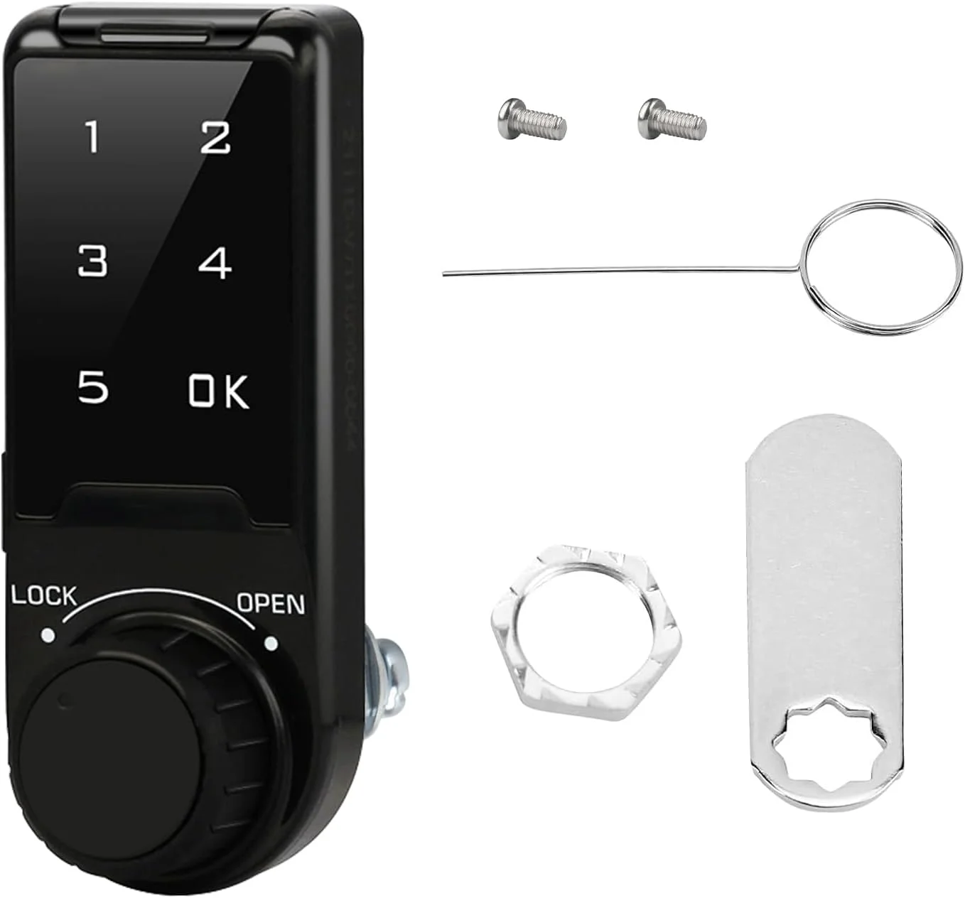 قفل الکترونیکی دیجیتال کابینت با صفحه کلید لمسی، رمز عبور و دسترسی کلیدی (20 سانتی متر) قفل الکترونیکی دیجیتال کابینت با صفحه کلید لمسی، رمز عبور و دسترسی کلیدی (20 سانتی متر)