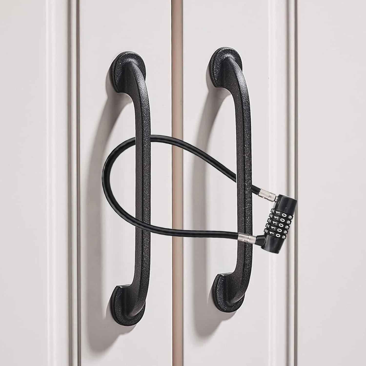 قفل کابلی فولادی 4 رقمی Parlberd، قفل دستگیره درب کابینت، قطر 3/16 اینچ، طول 7 اینچ، مناسب برای مدرسه، کارمند، باشگاه ورزشی، کمد ورزشی، دروازه، جعبه، جعبه ابزار