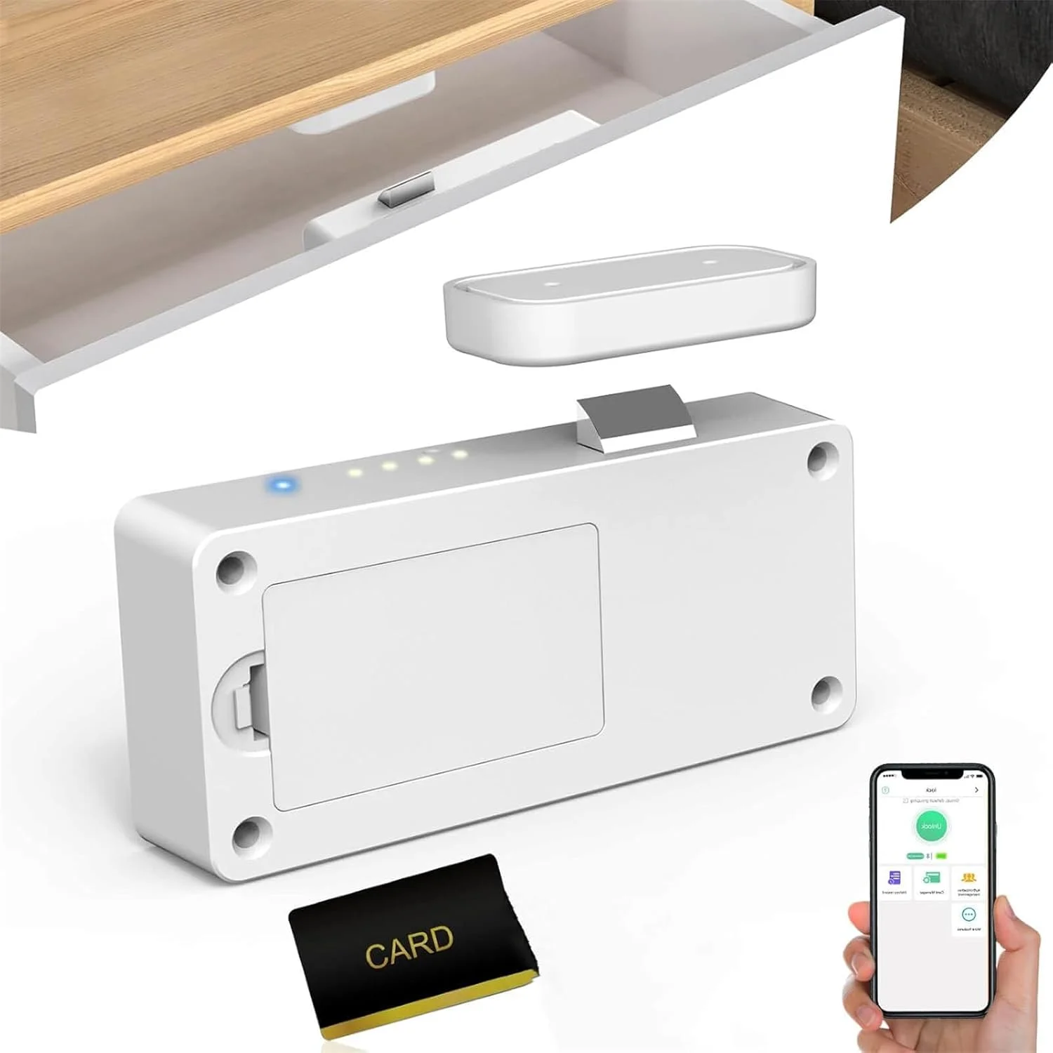 قفل هوشمند کابینت مخفی MOTIM، قفل ایمنی کودک بلوتوثی RFID بدون کلید الکترونیکی DIY برای مبلمان مخفی، کابینت مشروب، کمد، کشو، قفسه قفل هوشمند کابینت مخفی MOTIM، قفل ایمنی کودک بلوتوثی RFID بدون کلید الکترونیکی DIY برای مبلمان مخفی، کابینت مشروب، کمد، کشو، قفسه