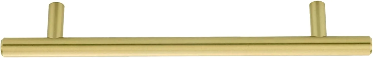 دستگیره کابینت میله ای یورو آمازون بیسیکس (قطر 1/2 اینچ)، طول 7.38 اینچ (مرکز سوراخ 5 اینچ)، شامپاین طلایی، بسته 25 عددی