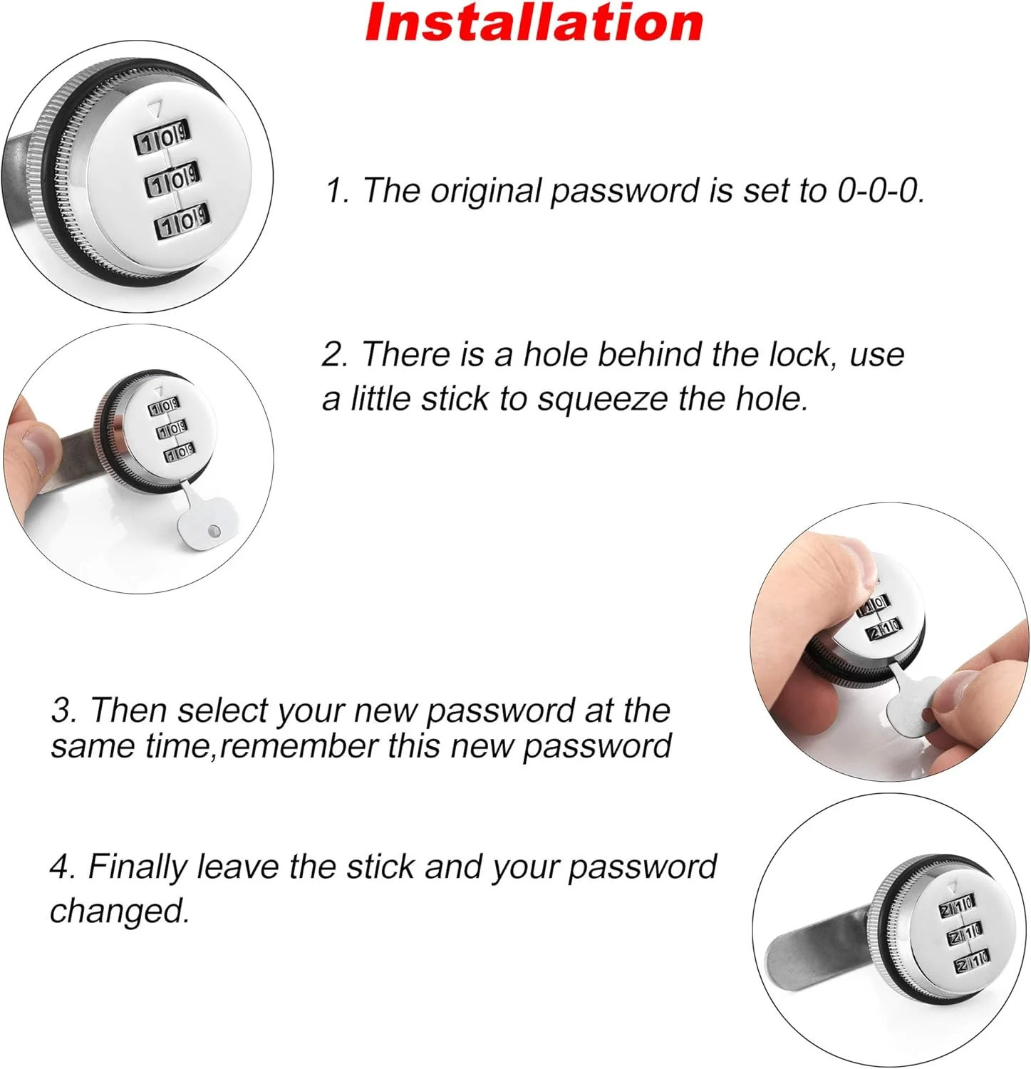 مجموعه 2 عددی قفل های ترکیبی رمزدار Lpraer Mangsen برای ایمنی جعبه، کابینت، کشو، صندوق پستی، درب و مبلمان (3/4 اینچ، نقره ای)