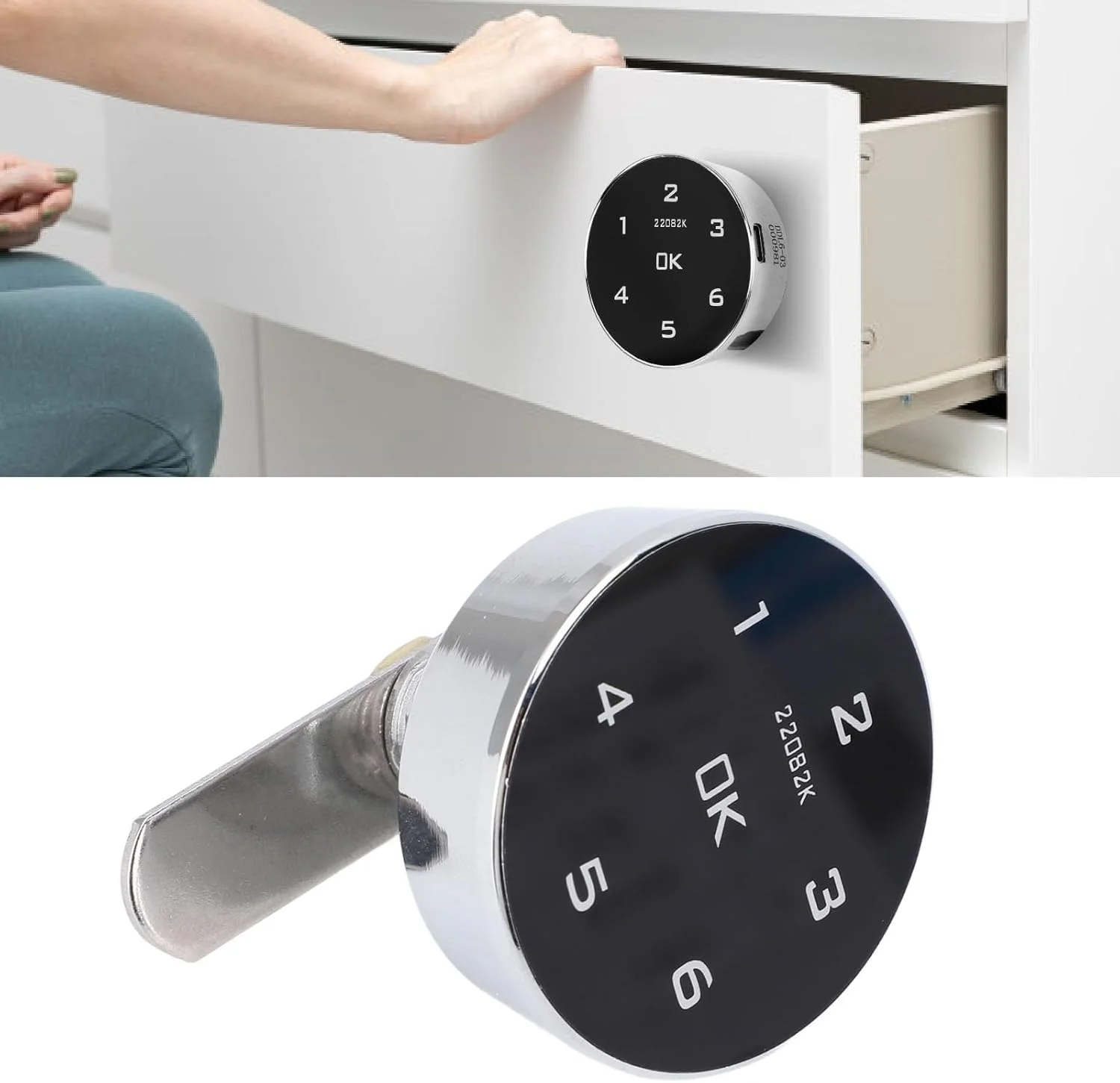 قفل هوشمند کابینت Luocute، باز کردن با رمز عبور، ضد سرقت آلیاژ آلومینیوم، قفل حساس کشو و فایل، قفل صفحه کلید، قفل بدون کلید کابینت رمزگذاری شده برای خانه، هتل، اداره قفل هوشمند کابینت Luocute، باز کردن با رمز عبور، ضد سرقت آلیاژ آلومینیوم، قفل حساس کشو و فایل، قفل صفحه کلید، قفل بدون کلید کابینت رمزگذاری شده برای خانه، هتل، اداره