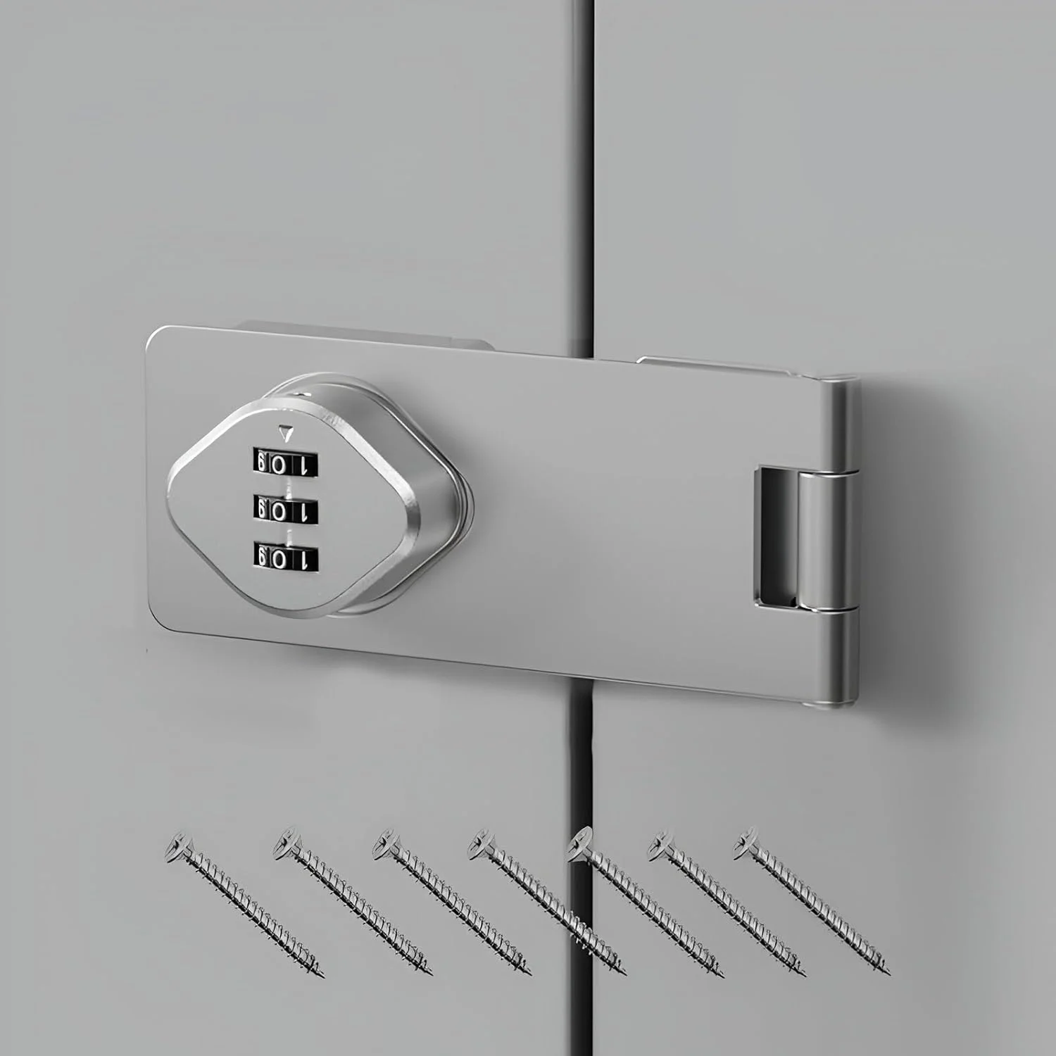 قفل ترکیبی بدون کلید، قفل ترکیبی 3 رقمی برای درب کابینت - قفل زبانه چرخشی با رمز عبور - قفل زبانه درب کابینت آلیاژ روی برای کشوهای آشپزخانه، کابینت ها، کمد (نقره ای)