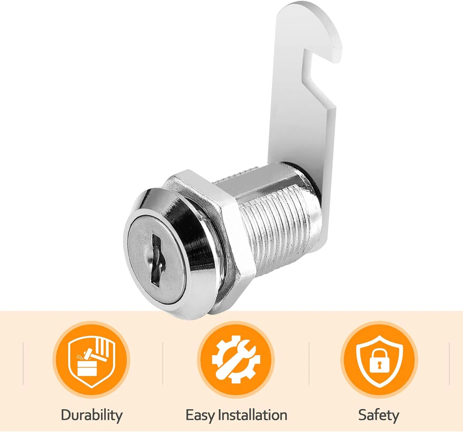 ست قفل کم کابینت Kitmose Ksmiley، بسته 2 عددی با کلیدهای یکسان، قفل های کم سیلندر 25 میلی متری برای ایمن سازی کشوی پرونده، کمد، قفل جایگزین سیلندر RV، سخت افزار، آلیاژ روی با روکش کروم