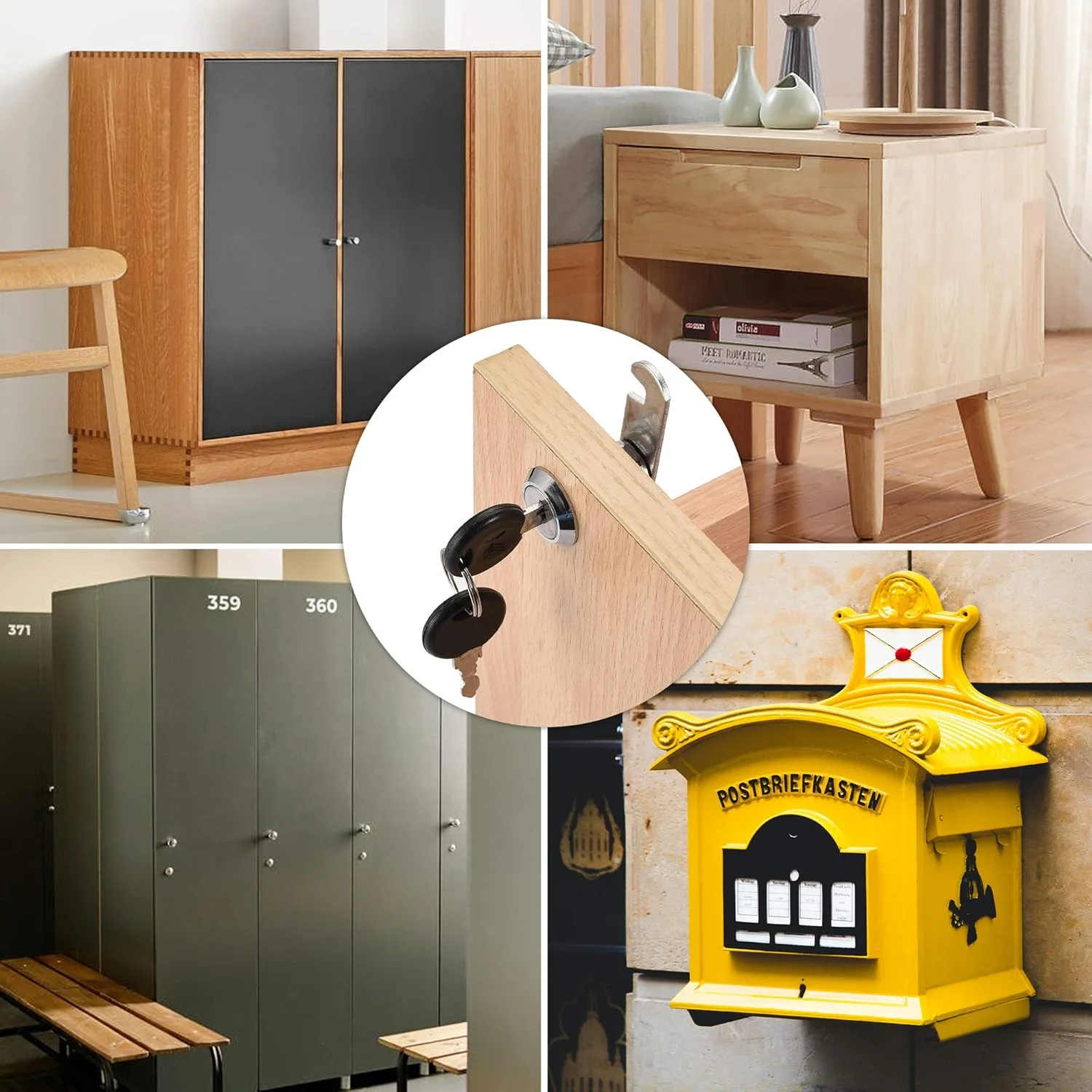 ست قفل کم کابینت Kitmose Ksmiley، بسته 2 عددی با کلیدهای یکسان، قفل های کم سیلندر 25 میلی متری برای ایمن سازی کشوی پرونده، کمد، قفل جایگزین سیلندر RV، سخت افزار، آلیاژ روی با روکش کروم