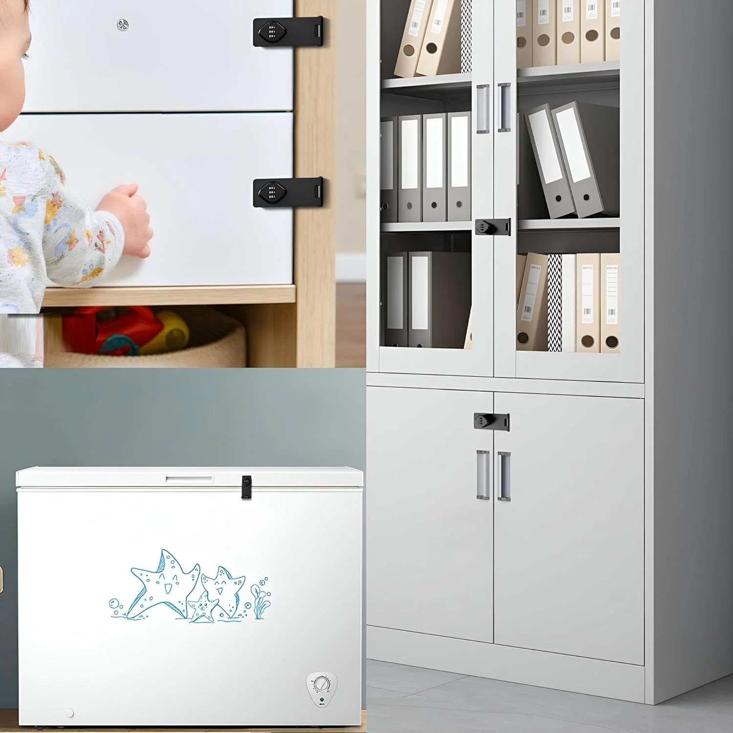 قفل ترکیبی بدون کلید، قفل ترکیبی 3 رقمی برای درب کابینت - قفل زبانه چرخشی با رمز عبور - قفل زبانه درب کابینت آلیاژ روی برای کشوهای آشپزخانه، کابینت ها، کمد (نقره ای)