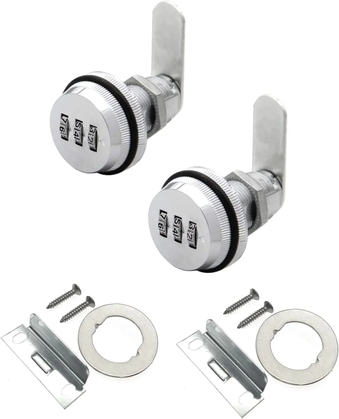 قفل رمزی 3 رقمی JZK، مناسب برای کمد، درب کمد، کابینت پرونده، صندوق پستی، کشو و قفسه - 2 عدد