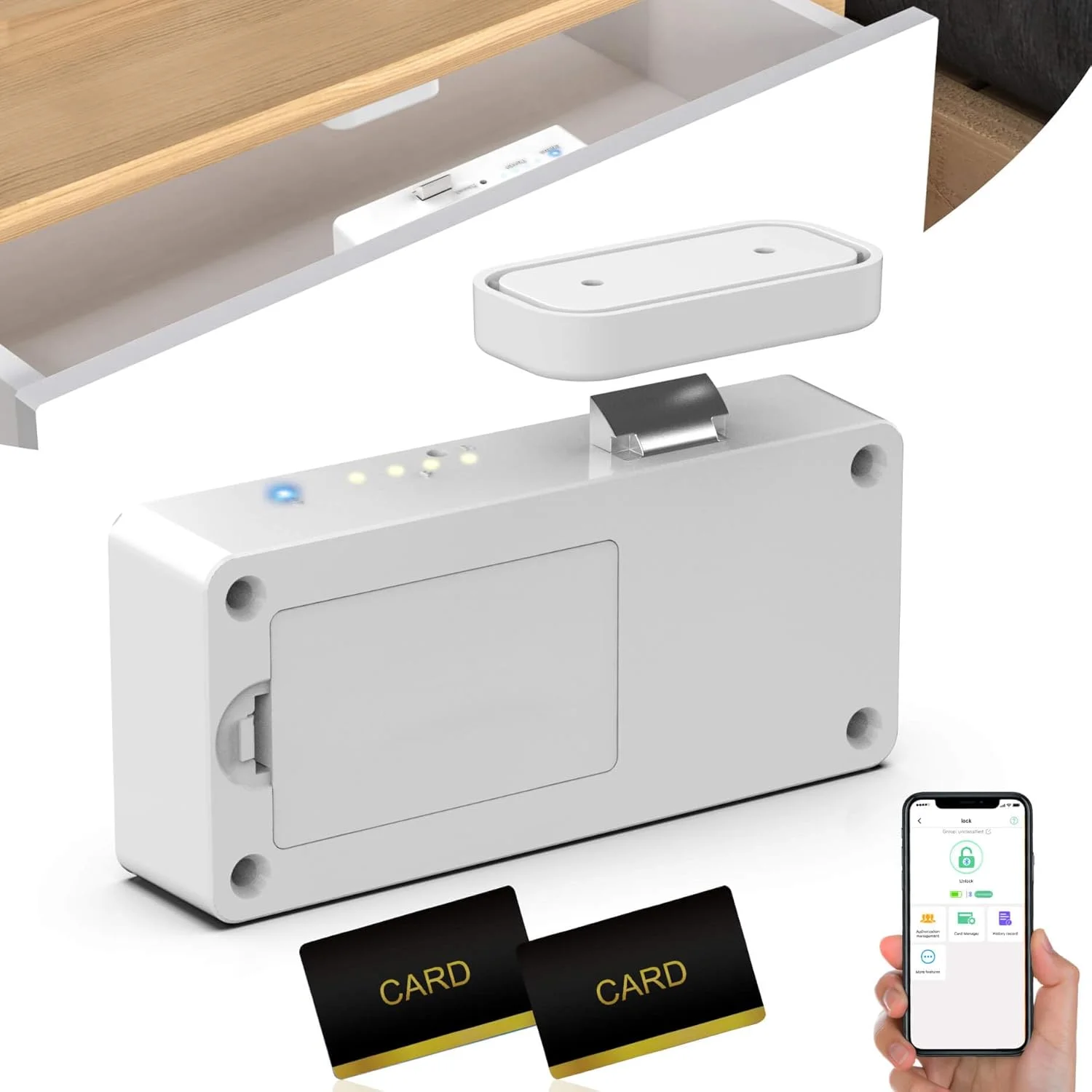 قفل هوشمند مخفی کابینت eLinkSmart، قفل ایمنی کودک بلوتوثی بدون کلید الکترونیکی RFID برای مبلمان مخفی، کابینت مشروبات الکلی، کمد، کشو و بوفه قفل هوشمند مخفی کابینت eLinkSmart، قفل ایمنی کودک بلوتوثی بدون کلید الکترونیکی RFID برای مبلمان مخفی، کابینت مشروبات الکلی، کمد، کشو و بوفه