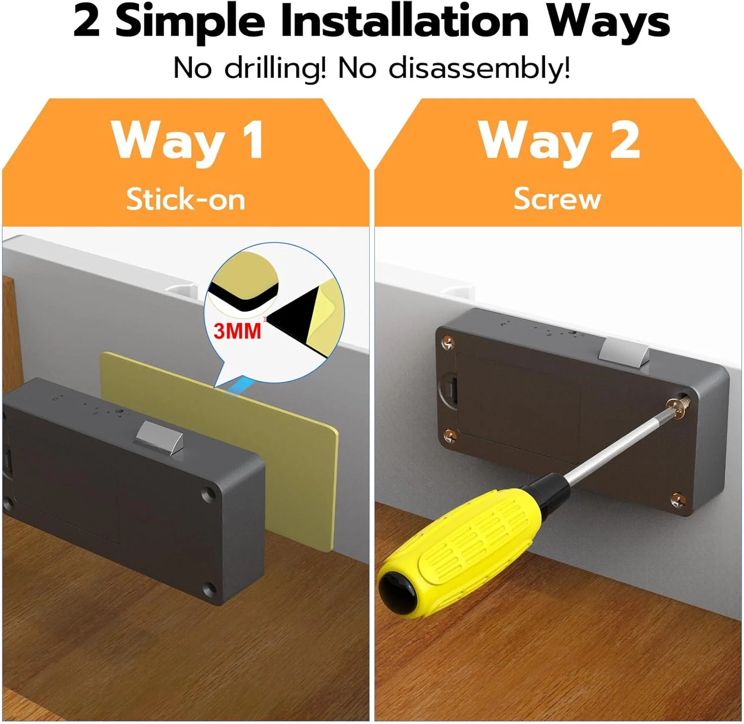 قفل هوشمند مخفی کابینت Eseesmart، قفل الکترونیکی RFID بدون کلید بلوتوثی DIY قفل ایمنی کودک برای کابینت مشروبات الکلی، کمد، کشو و قفسه