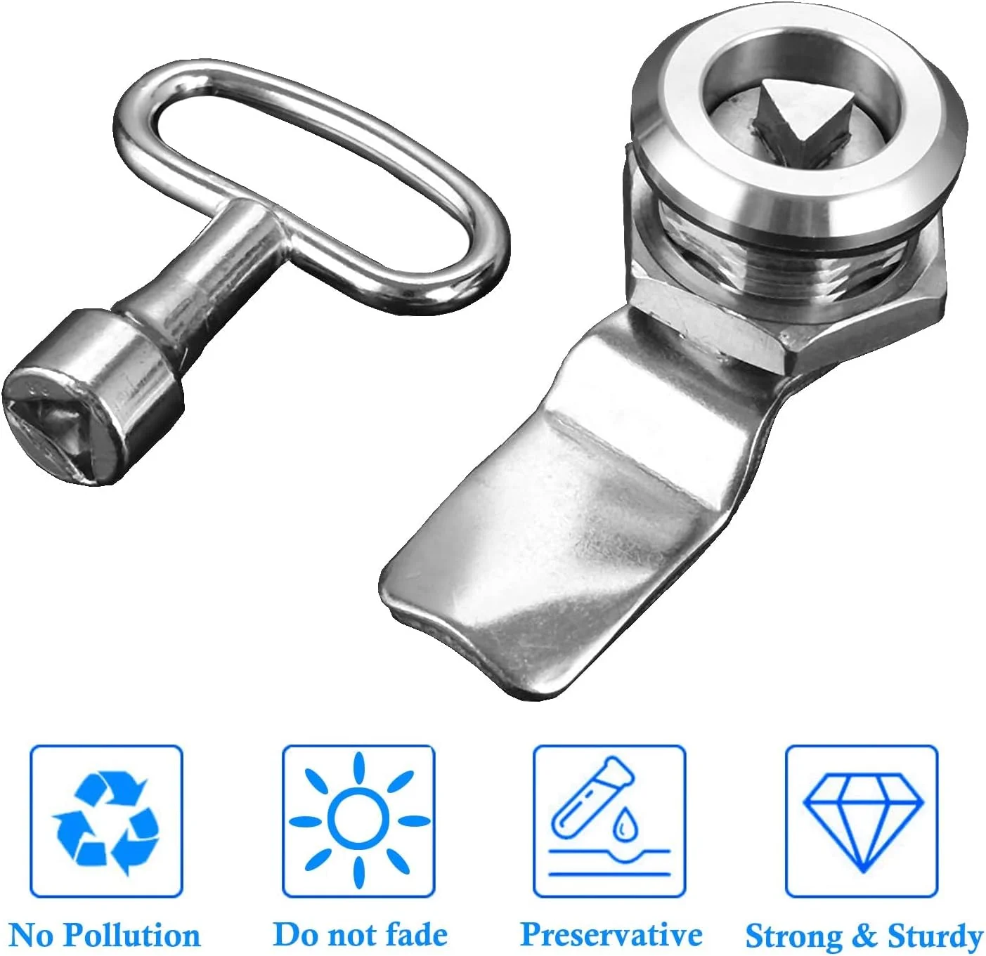 قفل جعبه کنتور برق Excefore - قفل جعبه کنتور گاز با کلید مثلثی - قفل بادامک رزوه ای، ایمن سازی اشیاء قیمتی شما برای صندوق پستی، کابینت و مبلمان - بسته 2 عددی (18 میلی متر)