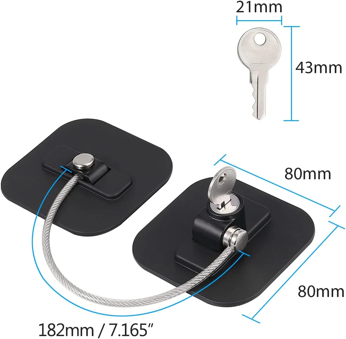 قفل یخچال eSynic، 2 عدد قفل یخچال با 4 کلید، قفل ایمنی کودک مشکی برای لوازم خانگی، کابینت آشپزخانه، درب یخچال، کابینت، کشو