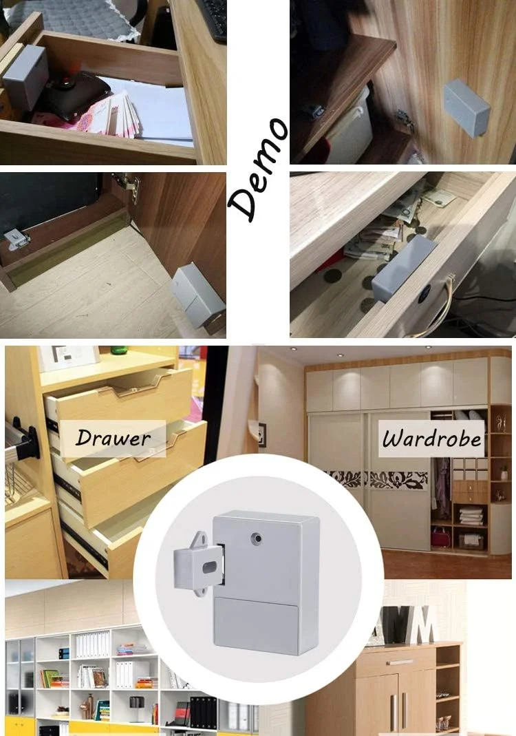 قفل الکترونیکی کابینت RFID ETEKJOY، مخفی، مناسب برای کابینت چوبی، کمد و کشو (خاکستری)