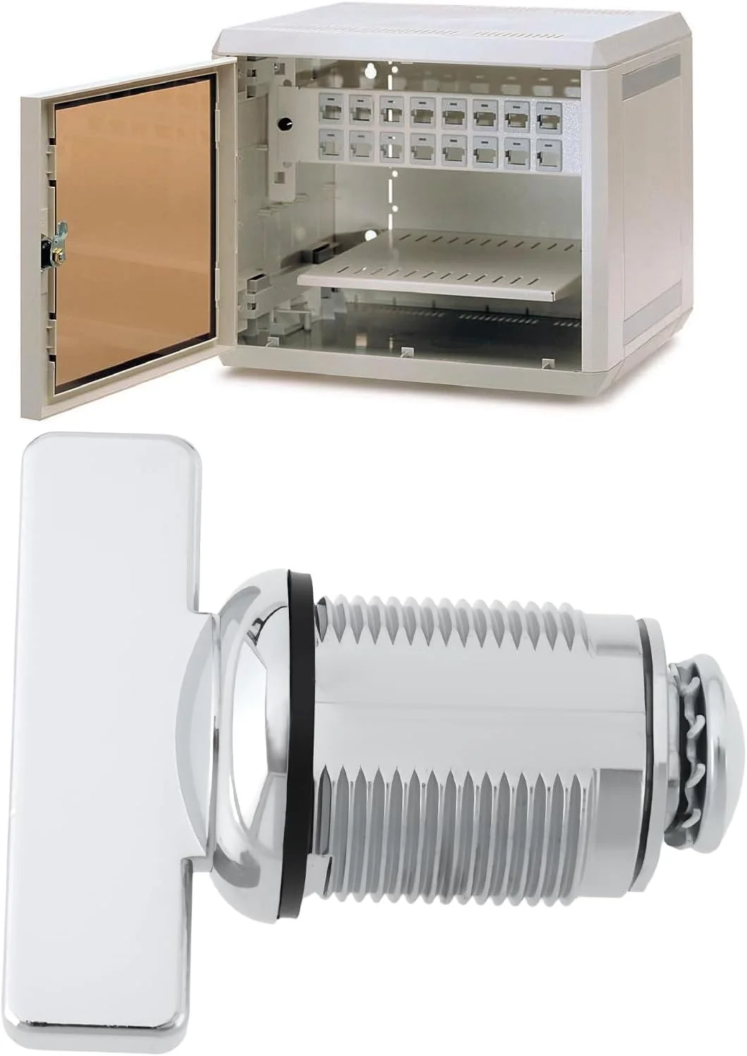 ایمگ‌تک 3 عددی M19 زبانه چرخشی قفل کم‌محور با عملکرد انگشتی چرخش 90 درجه برای کابینت‌ها، کمدهای قفل‌دار، کابینت‌های کنترل 37.5x21.5x22 میلی‌متر