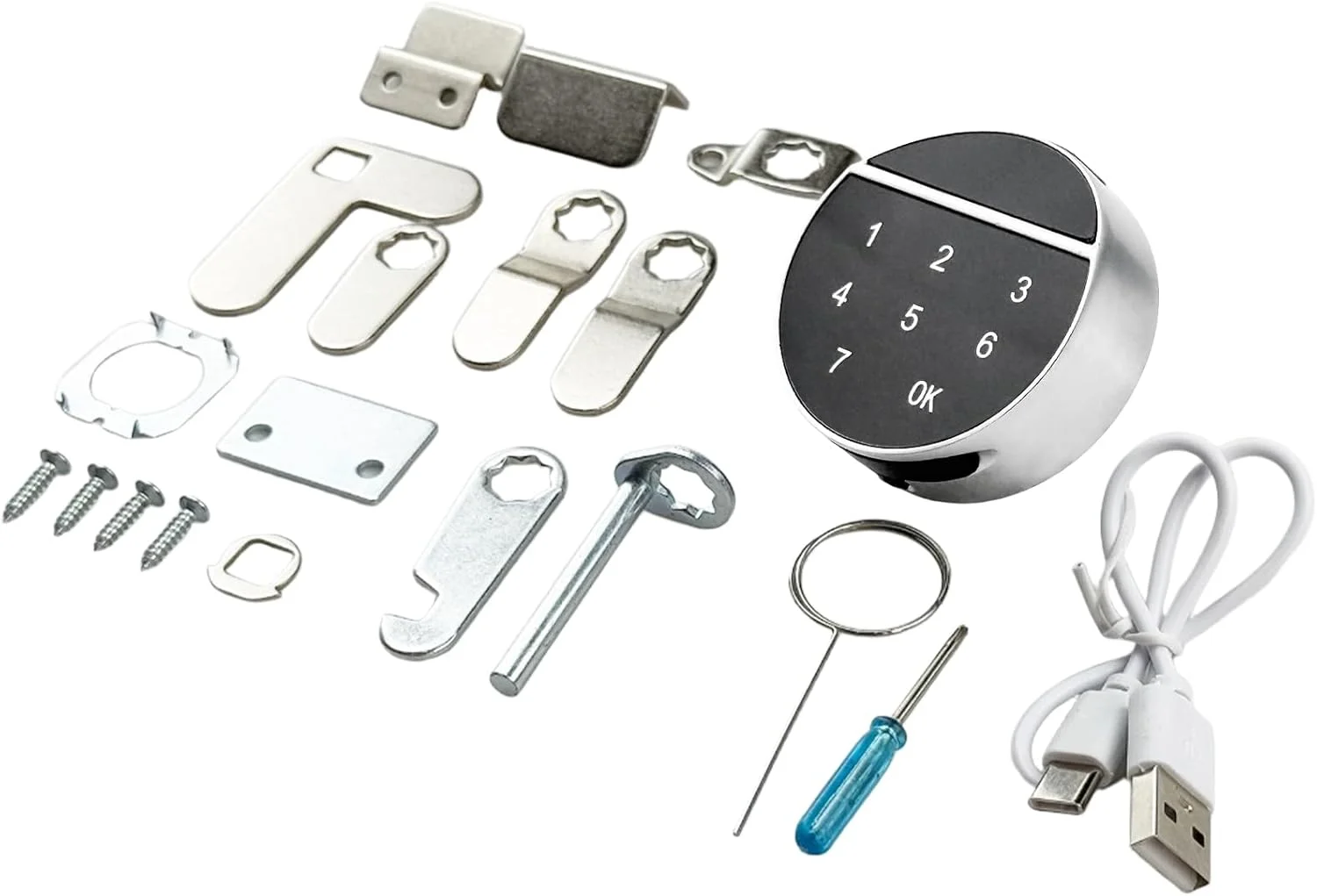 قفل کابینت دیجیتال الکترونیکی، قفل رمزدار با صفحه لمسی، قفل کمدی آلیاژ روی مناسب برای کمد لباس/جعبه ابزار/کشو کابینت/صندوق پستی/قفل مدرسه/جعبه جواهرات