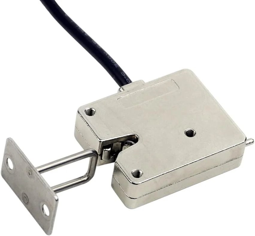 زبانه چرخشی برقی، قفل سلونوئیدی کمدهای کنترل الکترومغناطیسی، قفل کشوی کابینت DC 12V، قفل پیچ برقی کوچک آلیاژ روی برای درب کابینت کوچک