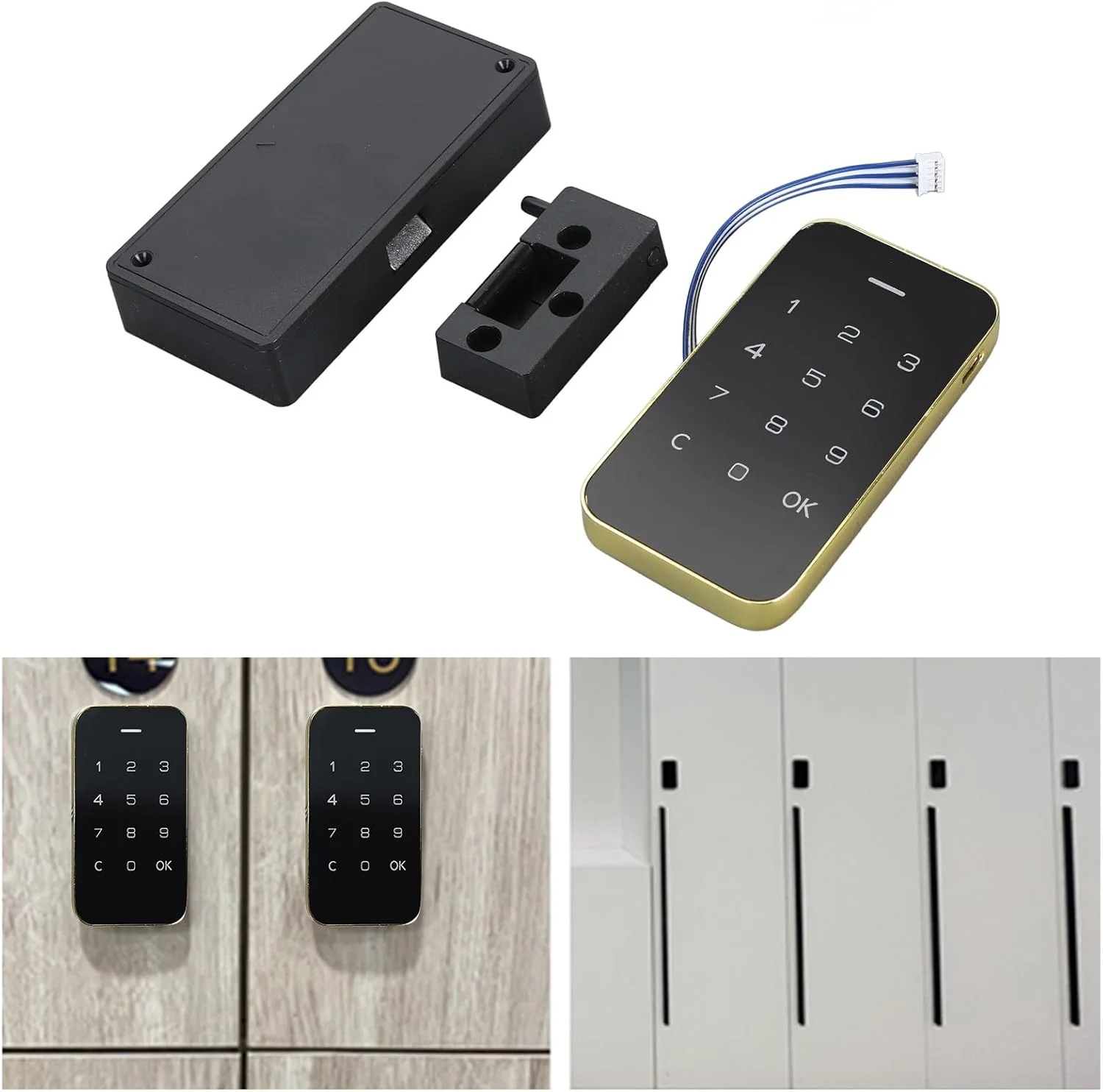 قفل دیجیتال کابینت Asixxsix، قفل الکترونیکی کمد، قفل ضد سرقت رمز عبور برای پرونده، کابینت، کمد، کشو، صندوق پستی