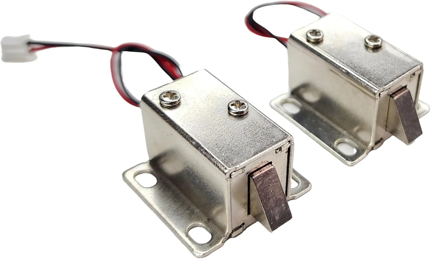 قفل سلونوئیدی 12 ولت DIYables برای کابینت، درب، کشو، سازگار با آردوینو، ESP32، ESP8266، رزبری پای، 2 عدد، نقره ای