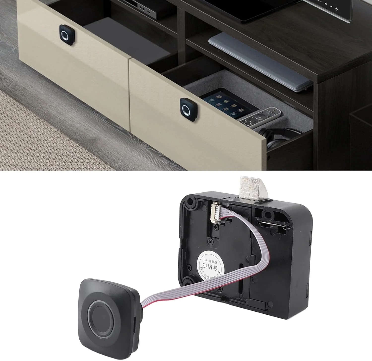 قفل کابینت اثر انگشتی Depisuta، تشخیص اثر انگشت، قفل بیومتریک هوشمند کابینت با باتری، نصب آسان، برای کشوها، کمدهای قفل دار، میزها