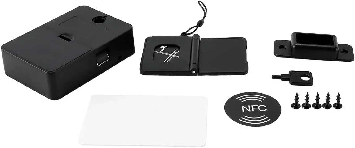 قفل هوشمند کشو Hoite، قفل الکترونیکی کابینت با باز کردن قفل از طریق اپلیکیشن NFC، بدون نیاز به سوراخکاری برای کابینت نوشیدنی، کمدهای شخصی