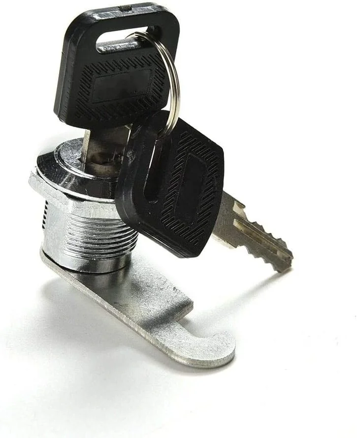 قفل کمکی کمد، 1 ست قفل استوانه ای بادامکی، قفل های امنیتی درب کمد، صندوق پستی، کشو، کابینت، قفل مبلمان، به همراه کلیدهای پلاستیکی (سایز: 20 میلی متر)