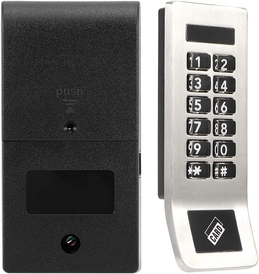 قفل دیجیتال رمزدار الکترونیکی، قفل درب امنیتی با رمز عبور و دسترسی کارت، قفل صفحه کلید استیل ضد زنگ برای کمد سونا، کابینت، کشو، لوازم جانبی منزل