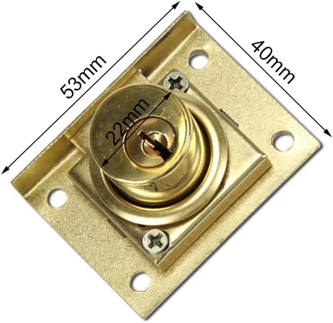 قفل کابینت فایل، قفل رومیزی با سیلندر برنجی به طول 7/8 اینچ، بسته 2 عددی قفل کشو مقاوم در برابر زنگ زدگی با 4 عدد کلید برای کابینت، میز، کمد لباس، صندوق پستی، قفسه ها، گنجه ها، همراه با پیچ های نصب