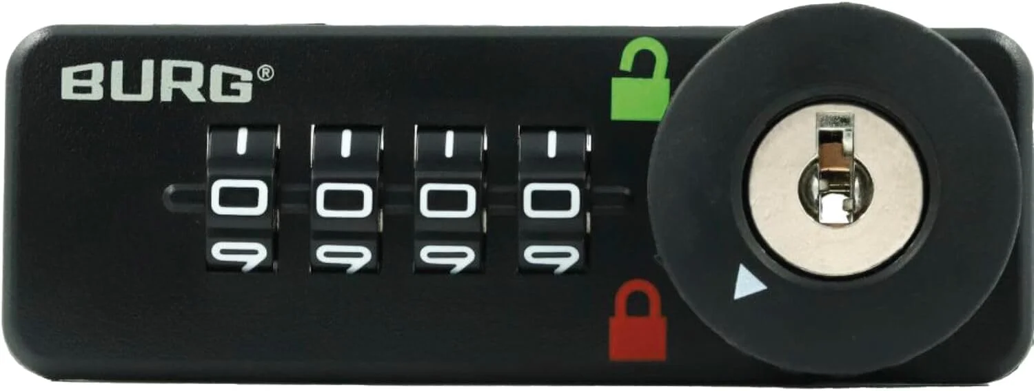 قفل ترکیبی مبلمان Burg مدل sPinLock510 DIN-چپ، ایده آل برای قفل کمد و قفل کابینت - بدون زبانه، مشکی