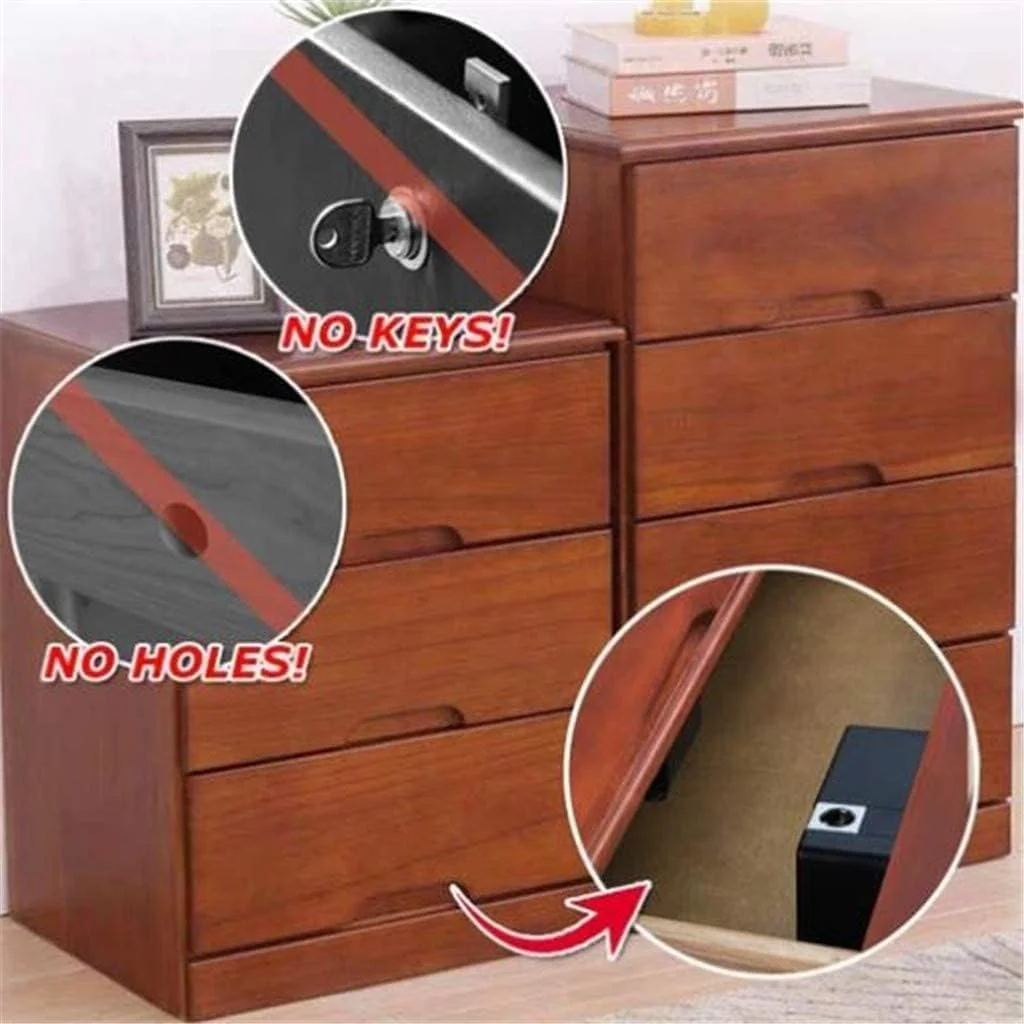 ست قفل کابینت الکترونیکی CHJGLNL، قفل مخفی DIY برای کابینت چوبی، قفل کشوی ایمنی مخفی RFID با کارت/تگ ورودی (خاکستری)