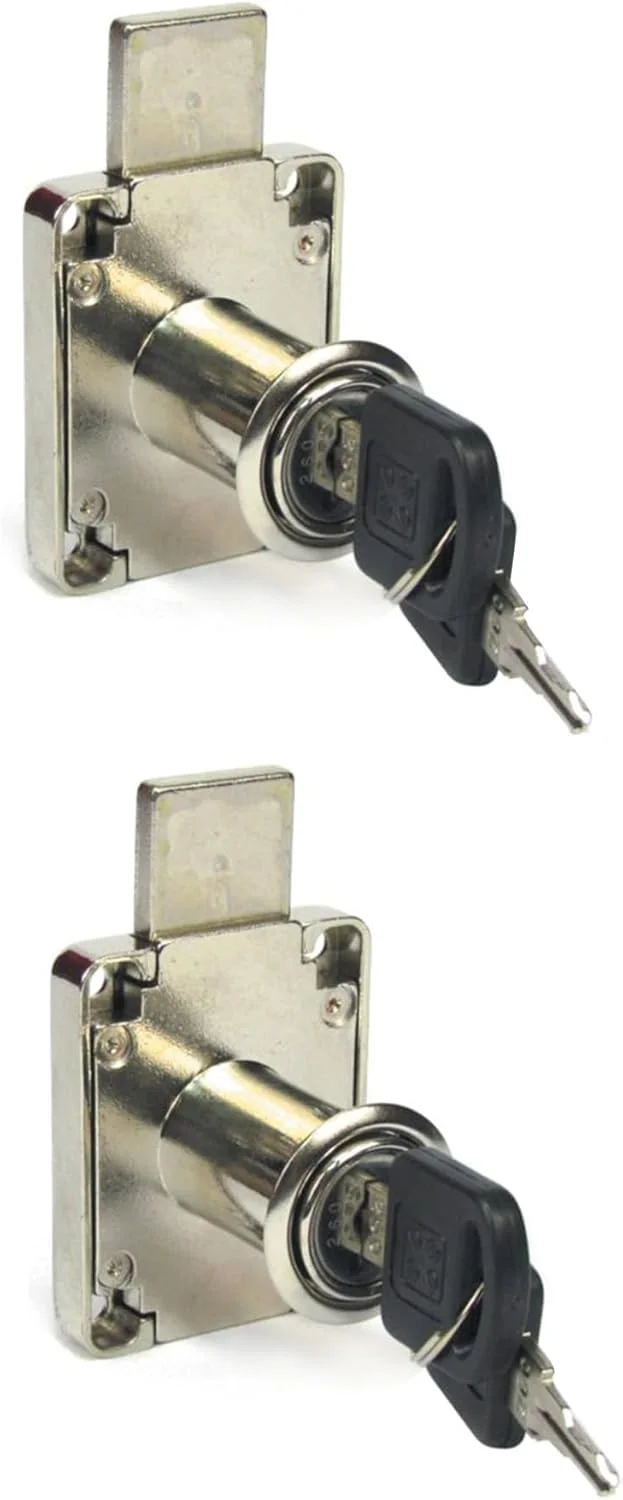 قفل کشو کابینت روکش کروم با کلید - سخت افزار درب قفل مبلمان ایمن برای میز، کمد لباس و کابینت - KYLAQ (2)