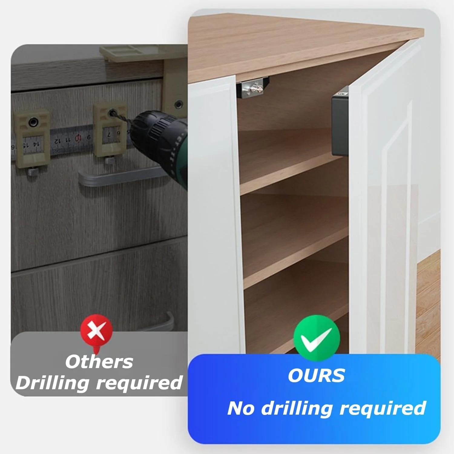 قفل کابینت OYDAS، قفل کشو، قفل مخفی DIY برای کشو کابینت چوبی، کمد