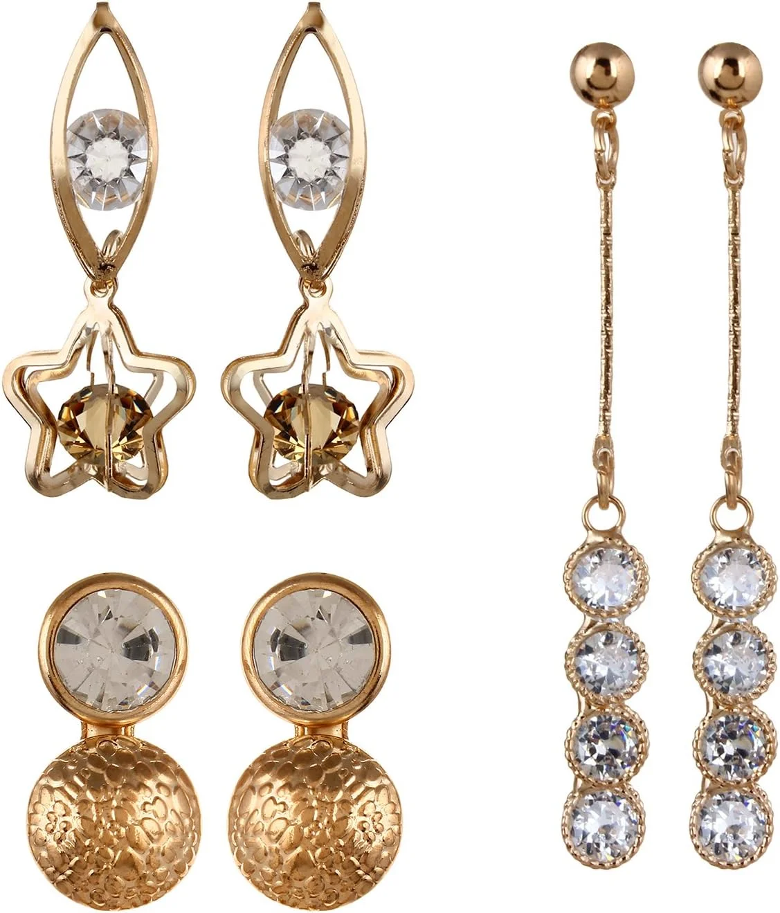 یوBella هدایای ولنتاین: گوشواره های جواهرات طراح مجموعه L'amore برای دختران و زنان - بسته 3 عددی: بهترین جواهرات هدیه