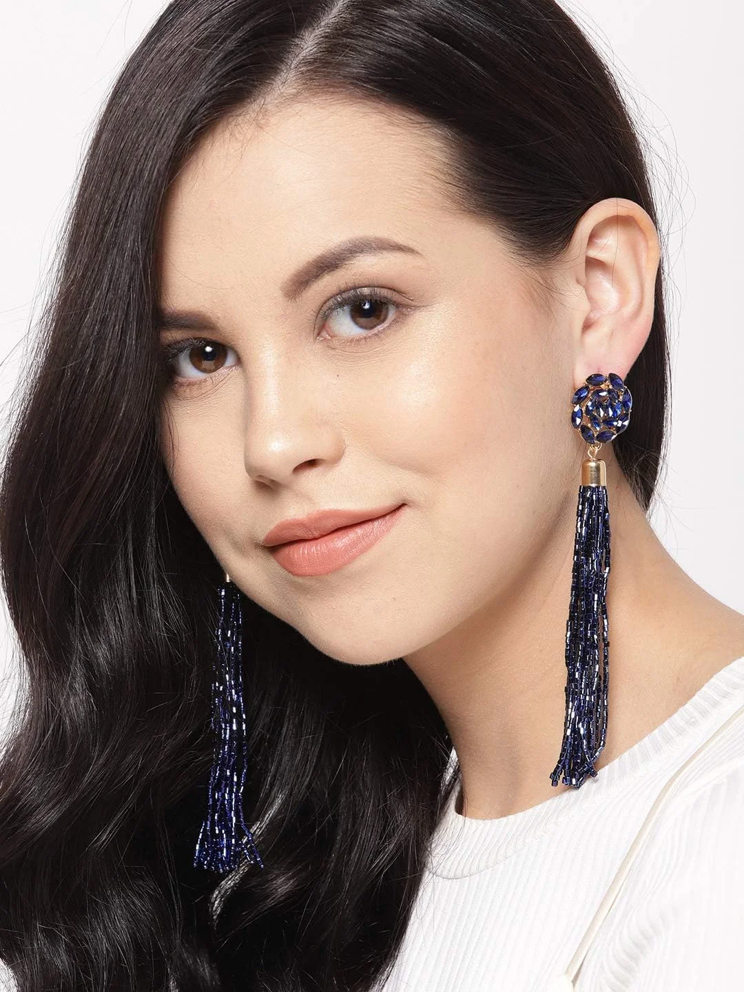 گوشواره های منگوله ای با روکش طلایی، الهام گرفته از سلبریتی ها، مجموعه ولنتاین دخترانه/زنانه Youbella Jewellery (آبی) گوشواره های منگوله ای با روکش طلایی، الهام گرفته از سلبریتی ها، مجموعه ولنتاین دخترانه/زنانه Youbella Jewellery (آبی)