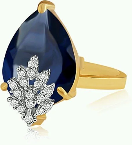 مجموعه امضای YouBella، ست ترکیبی الماس آمریکایی شامل آویز/گردنبند با گوشواره، دستبند و انگشتر برای دختران و زنان (آبی)