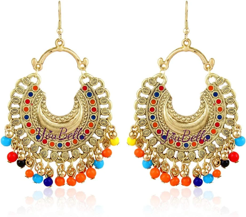 گوشواره های قبیله ای افغانی YouBella Fashion Jewellery برای دختران و زنان، فلز غیر قیمتی گوشواره های قبیله ای افغانی YouBella Fashion Jewellery برای دختران و زنان، فلز غیر قیمتی