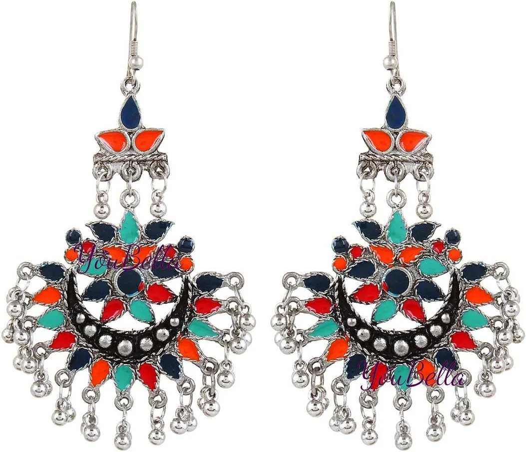 گوشواره های قبیله ای افغانی YouBella Fashion Jewellery برای دختران و زنان، فلز غیر قیمتی گوشواره های قبیله ای افغانی YouBella Fashion Jewellery برای دختران و زنان، فلز غیر قیمتی