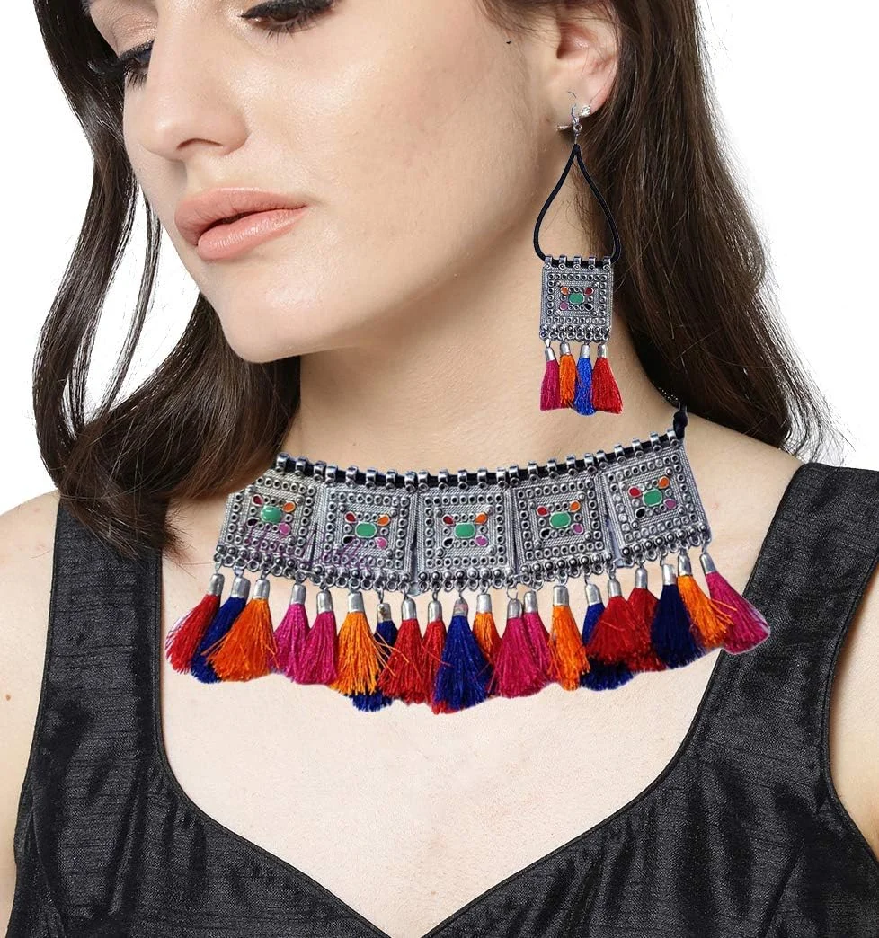 ست گردنبند و گوشواره زنانه آلیاژ برنج YouBella، فلزی