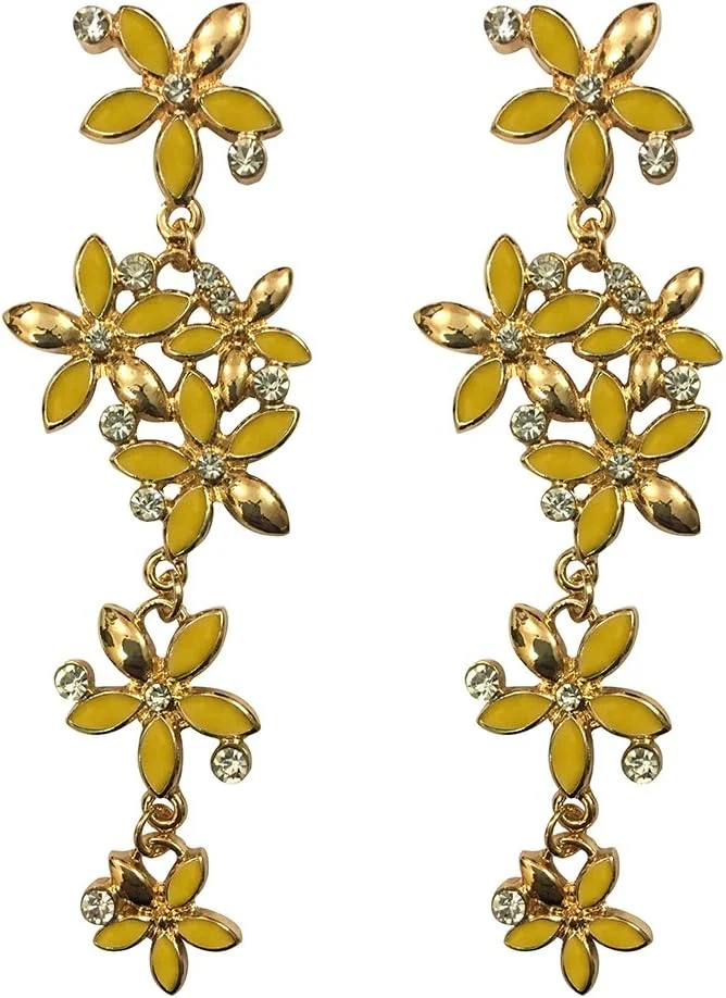 گوشواره های آویز طلایی زنانه یوBella، مدل مجلسی شیک (زرد) (YBEAR_31266)