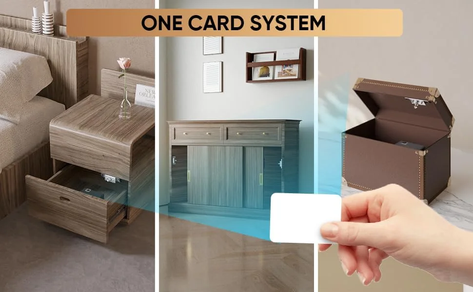 قفل هوشمند کابینت بلوتوثی bawoss، قفل مخفی RFID ایمنی بدون کلید برای کشو، مناسب برای بزرگسالان و کودکان، برنامه TTlock سازگار با Alexa و Google Home، بدون نیاز به سوراخکاری، NFC، کارت، کلید