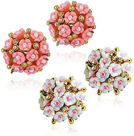 گوشواره های میخی جواهرات شیک YouBella برای زنان (چند رنگ) (YBEAR_32366)