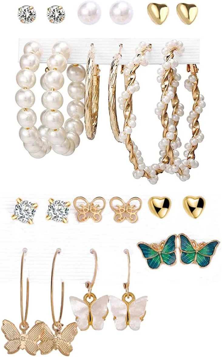 YouBella زیورآلات مد گوشواره های آبکاری شده طلا، مجموعه ای از گوشواره ها برای دختران و زنان (مدل 2)