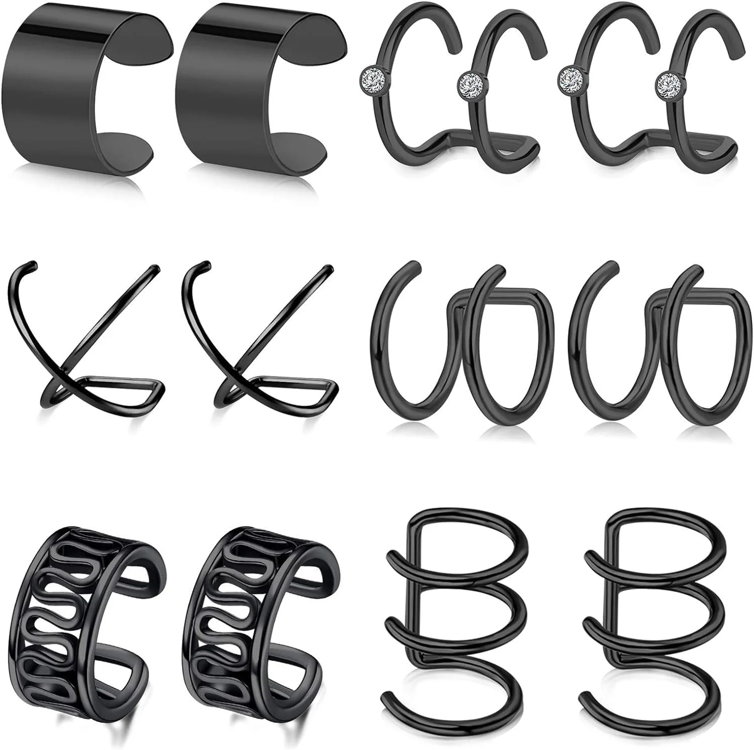 YouBella Fashion Jewellery جدیدترین مدل گوشواره های کلیپسی بدون سوراخ 36 عددی برای زنان، دختران، مردان و پسران پانک